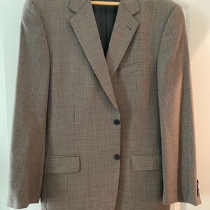Joseph Abboud Houndstooth Wool Gray and blue Sport Coat with Notched Lapels